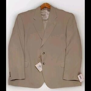 Boca Classics 100% Silk Blazer Men's 50R Suit Jacket Sport Coat Beige‎ NWT $150